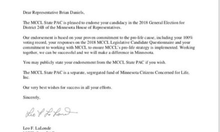 Thank you MCCL for your endorsement. I am proud to accept the endorsement and am…
