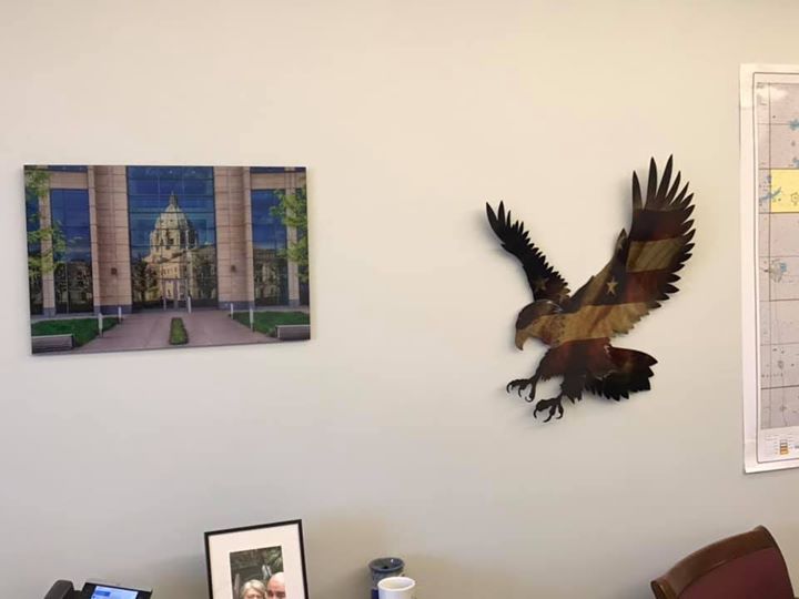 Two new pieces of art for my office at the Capitol. The picture is of the new se…